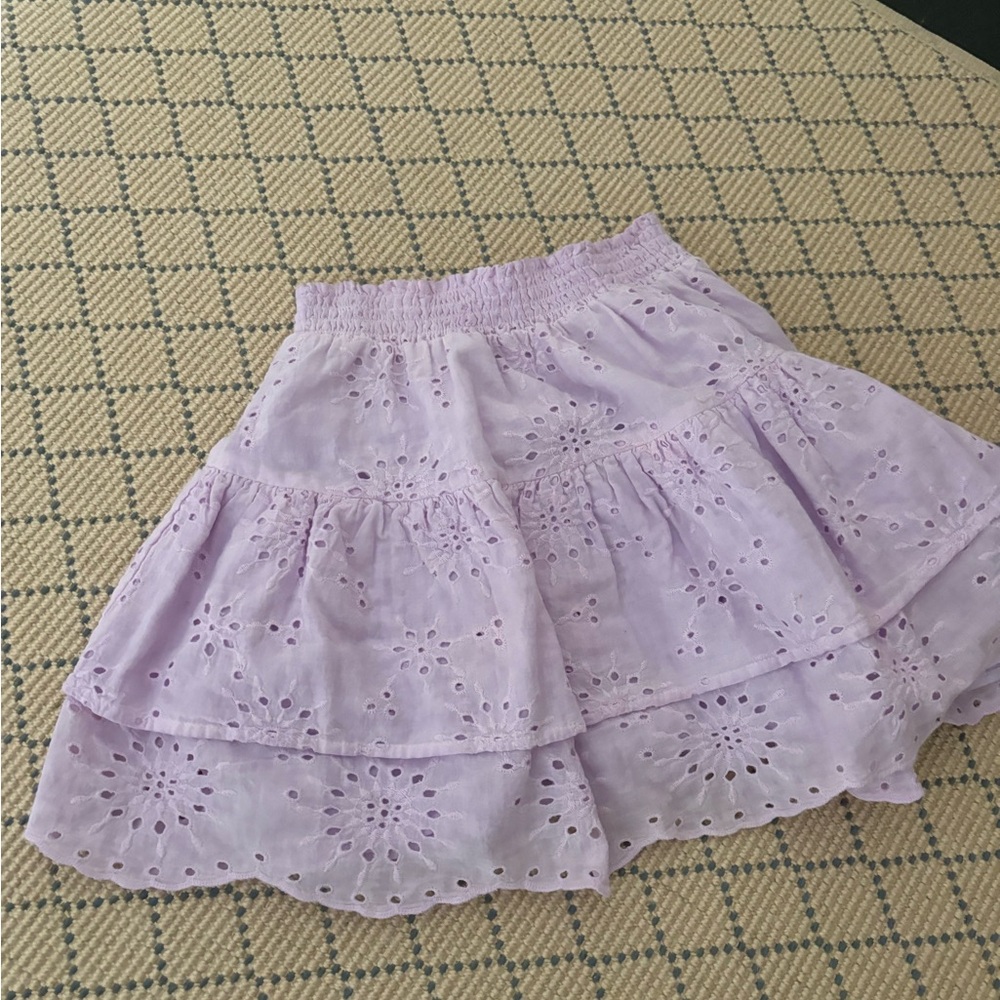 BB Dakota Purple Mini Skater Skirt with Tiered Design for Casual Wear